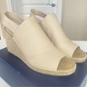 Splendid Women's Simon Leather Espadrille. Color: Cream. Size 9 1/2.  Like New